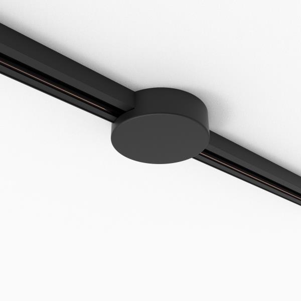 Kolejnicový systém kulatá stropní deska černá 1-fázová - Iconic